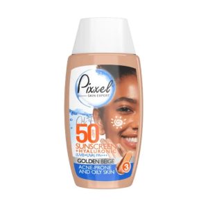 کرم ضدآفتاب SPF50 پوست چرب (بژ طلایی) _ پیکسل