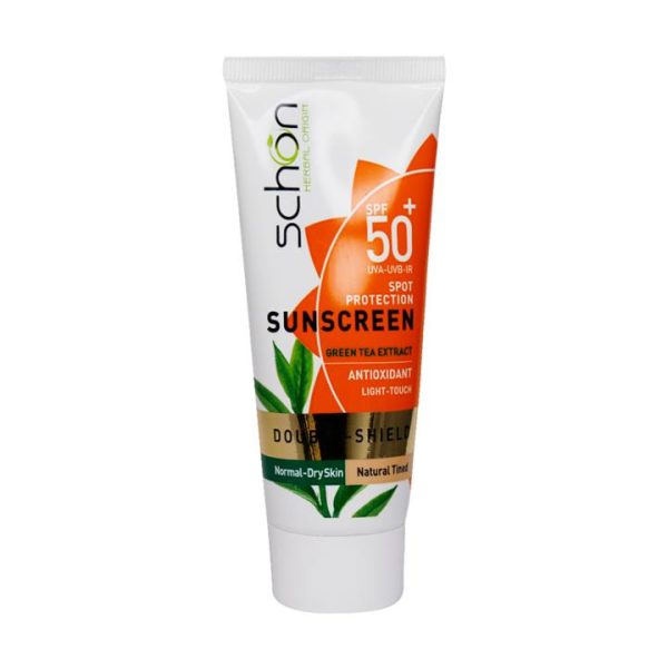 کرم ضدآفتاب دابل شیلد پوست خشک SPF50 (رنگی طبیعی) _ شون