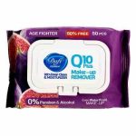 دستمال مرطوب پاک کننده آرایش درب دار Q10 (50برگی) _ دافی