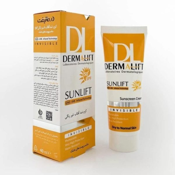 کرم ضدآفتاب پوست خشک SPF50 (بدون رنگ) _ درمالیفت