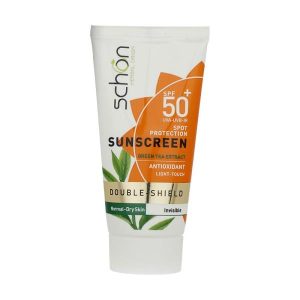 کرم ضدآفتاب دابل شیلد پوست خشک SPF50 (بدون رنگ) _ شون
