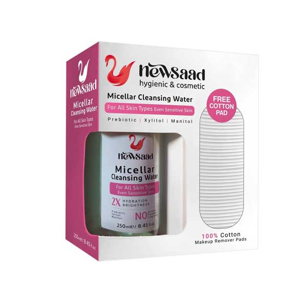 میسلارواتر به همراه پد 250میل (انواع پوست و حساس)_ نیوساد.jpg میسلارواتر به همراه پد 250میل (انواع پوست و حساس)_ نیوساد