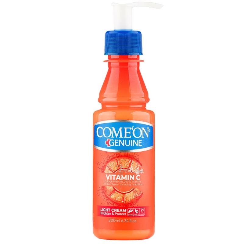 ComeonVCcream.jpg کرم مرطوب کننده پمپی 200میل (ویتامین سی) _ کامان