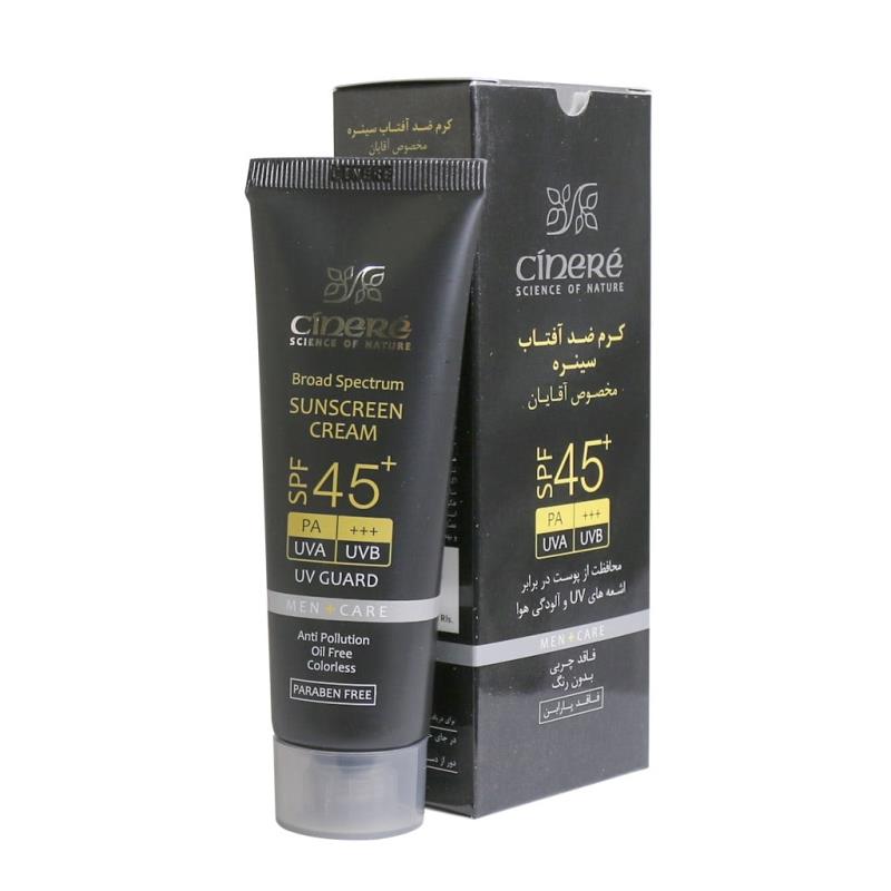 CinereSPF45Men.jpg کرم ضدآفتاب فاقد چربی SPF45 (آقایان) _ سینره