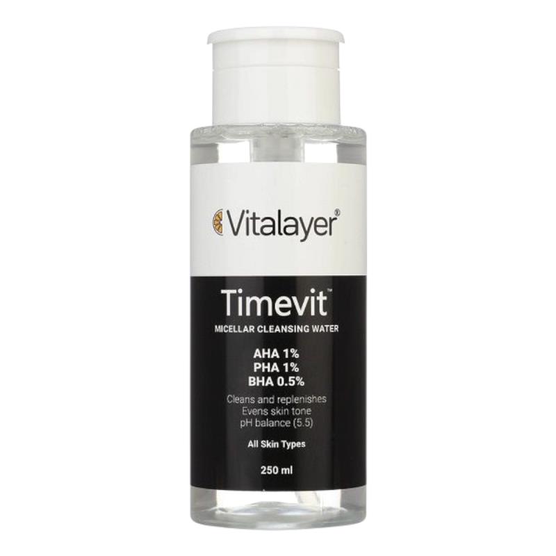 میسلار واتر 250میل (Timevit) روشن کننده نواع پوست _ ویتالیر.jpg میسلار واتر 250میل (Timevit) روشن کننده نواع پوست _ ویتالیر