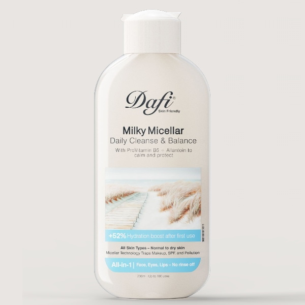 محلول پاک کننده آرایش صورت 200میل (میلک میسلار) _ دافی.jpg محلول پاک کننده آرایش صورت 200میل (میلک میسلار) _ دافی