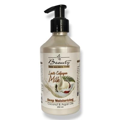 BeautynamCoconutMilk.jpg کرم آبرسان پمپی 200میل (شیر نارگیل آرگان) _ بیوتی نام