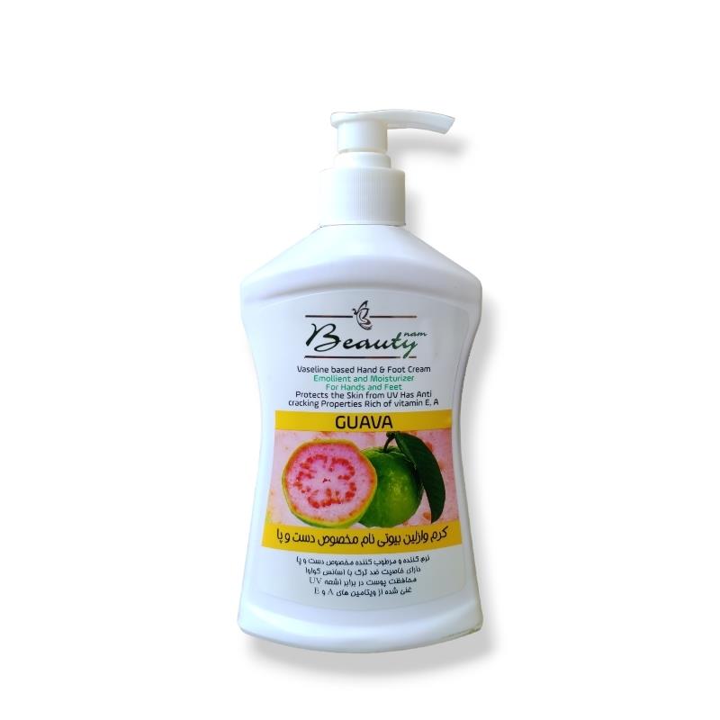 BeautyVaseline3.jpg کرم وازلین دست و پا 400میل (گواوا) _ بیوتی نام