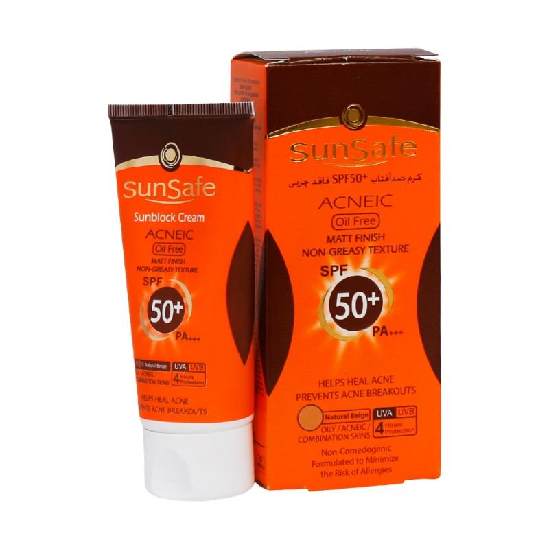 SunsafeAcneicOilFreeNaturalSPF50.jpg کرم ضدآفتاب فاقد چربی spf50 (بژ طبیعی) _ سان سیف
